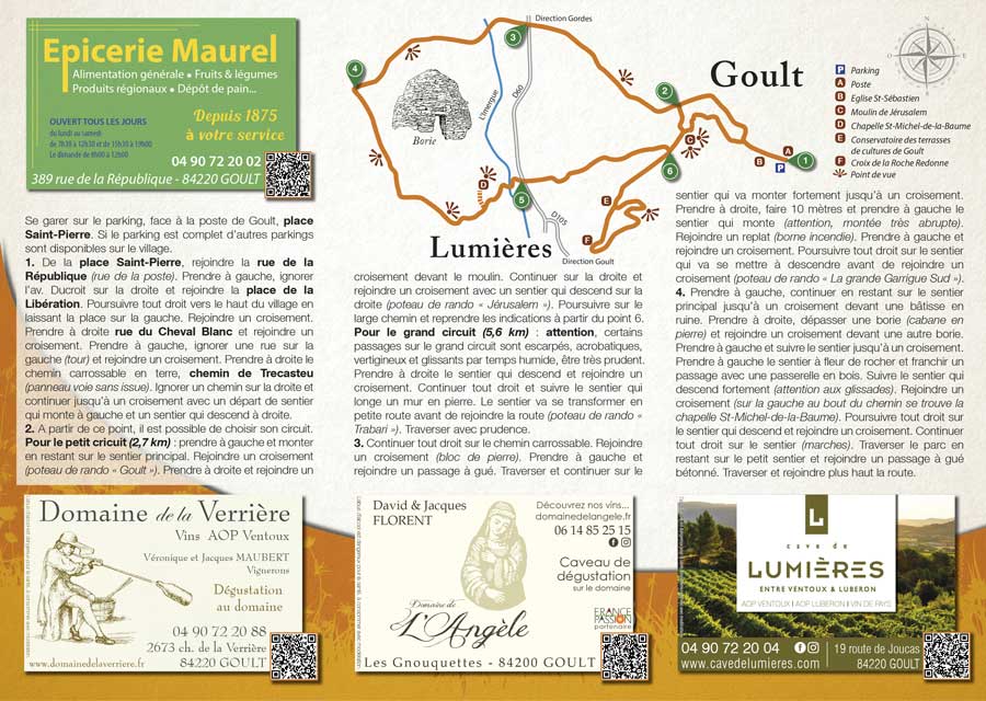 Randonnée pédestre de Goult et Lumières dans le Vaucluse