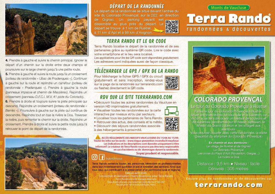 La randonnée pédestre du Colorado Provençal à Rustrel dans les Monts de vaucluse