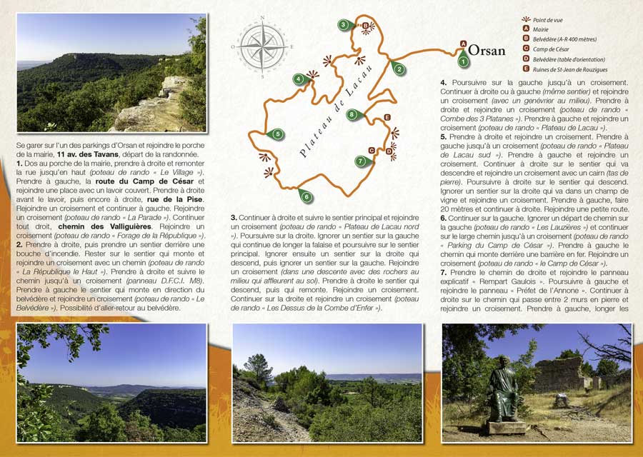 Randonnée pédestre d'Orsan et le plateau de Lacau