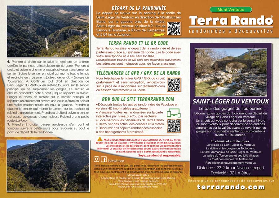 La randonnée pédestre de Saint-Léger du Ventoux et le tour des gorges du Toulourenc en Vaucluse