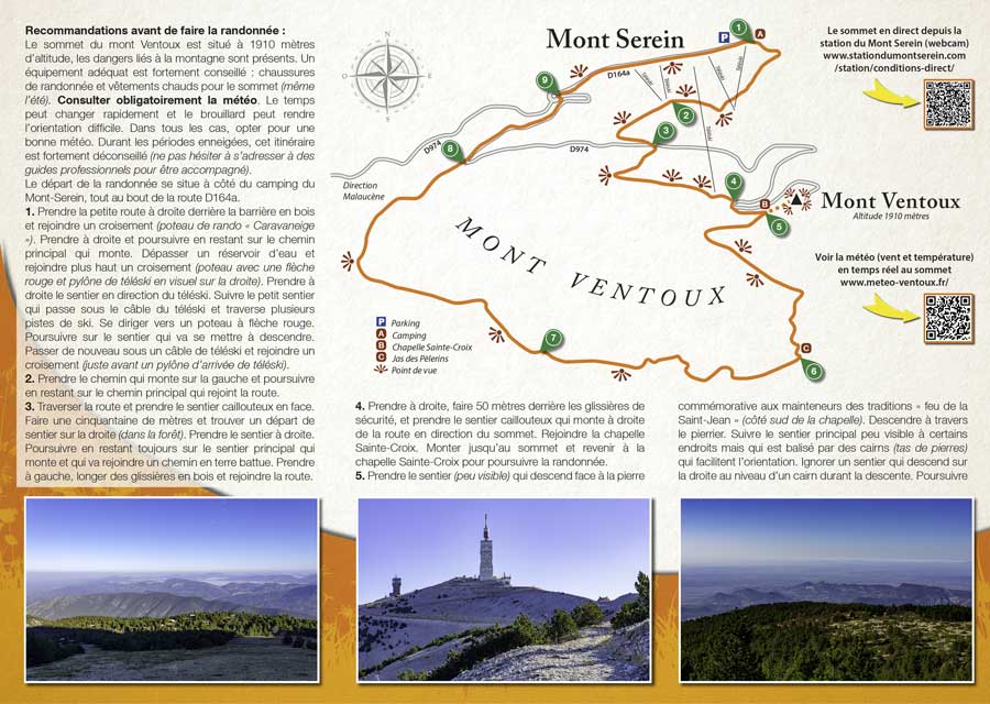 La randonnée pédestre du sommet du mont Ventoux au départ du Mont Serein