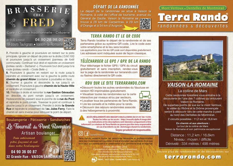 Randonnée pédestre de Vaison la Romaine - La colline de Mars dans le Vaucluse