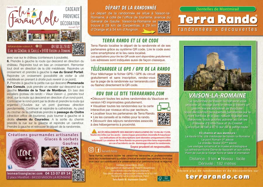 Randonnée pédestre à Vaison la Romaine dans le Vaucluse